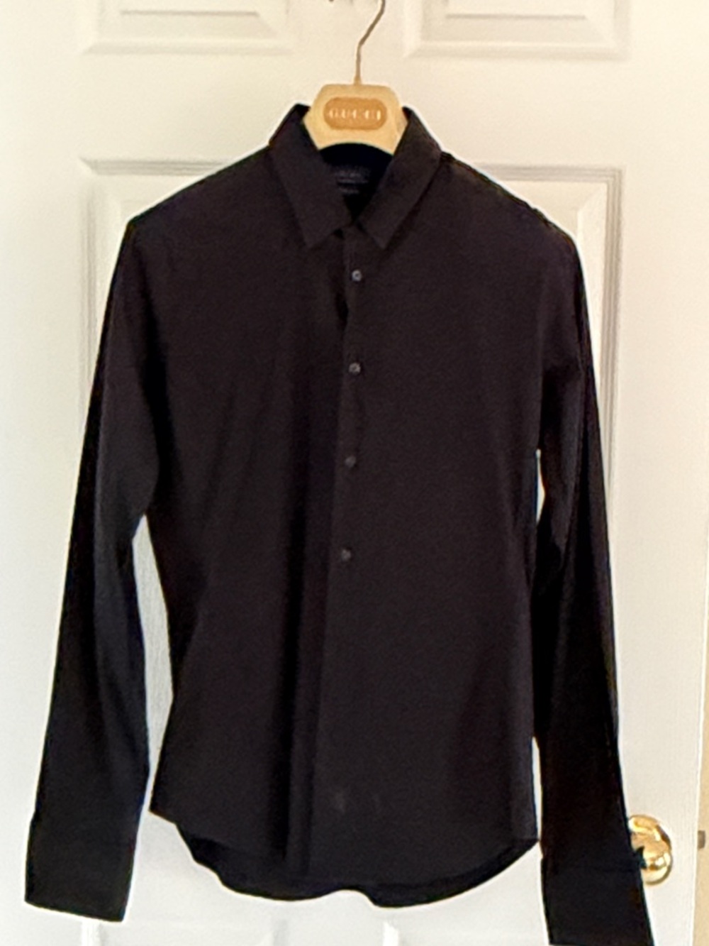 Zara Men's Black Long-Sleeve Button-Up Shirt slim fit